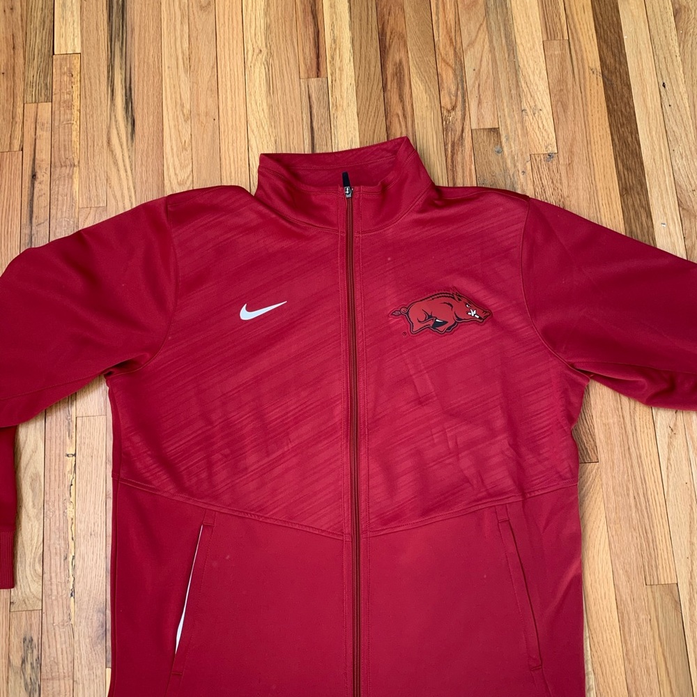 Nike Dri fit Arkansas Football Jacked Mens L